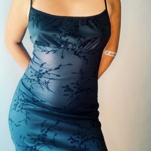 Vintage 90s Black Floral Dress